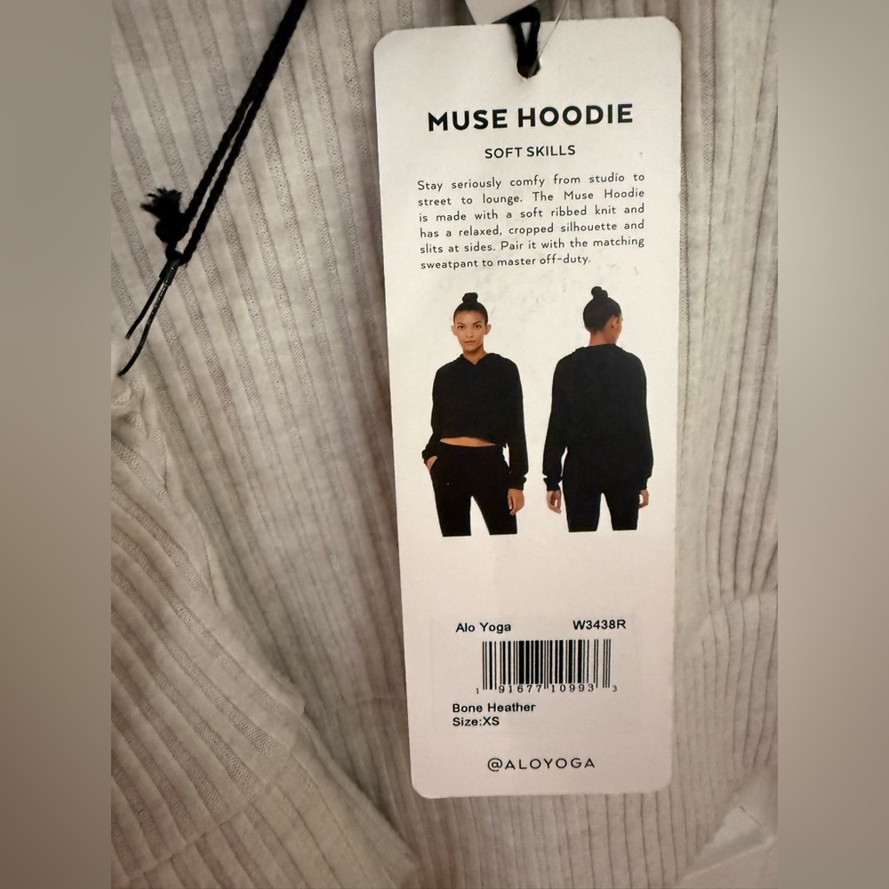 Alo Muse Hoodie Bone Heather XS - Picture 4 of 5